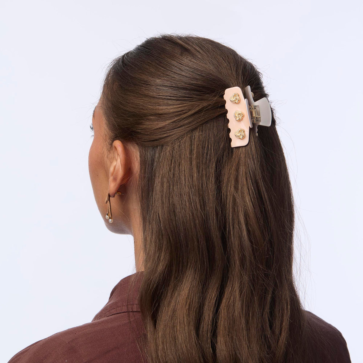 Lele Sadoughi HAIR OATMEAL HICKORY MINI KNOTTED CLAW CLIP