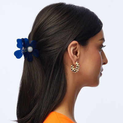 Lele Sadoughi HAIR ONE SIZE COBALT LILY CLAW CLIP