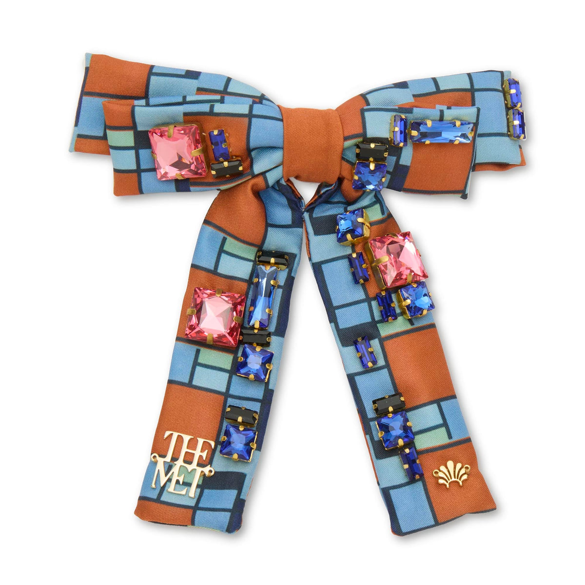 Lele Sadoughi HAIR ONE SIZE COMPOSITION THE MET X LELE ANTOINETTE MONDRIAN EMBELLISEHED BOW BARRETTE