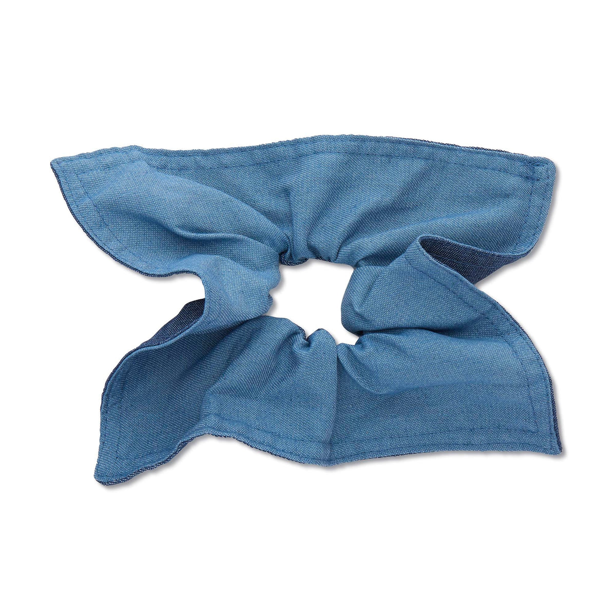 Lele Sadoughi HAIR ONE SIZE DENIM DOUBLE FACED SQUARE SCRUNCHIE