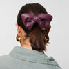 Lele Sadoughi HAIR ONE SIZE EGGPLANT SIMONE FAUX LEATHER BOW CLAW CLIP