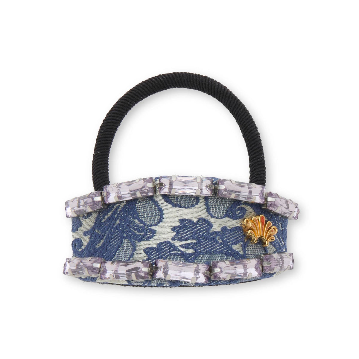 Lele Sadoughi HAIR ONE SIZE IMPERIAL BLUE GENIE CRYSTAL TRIM HAIR TIE