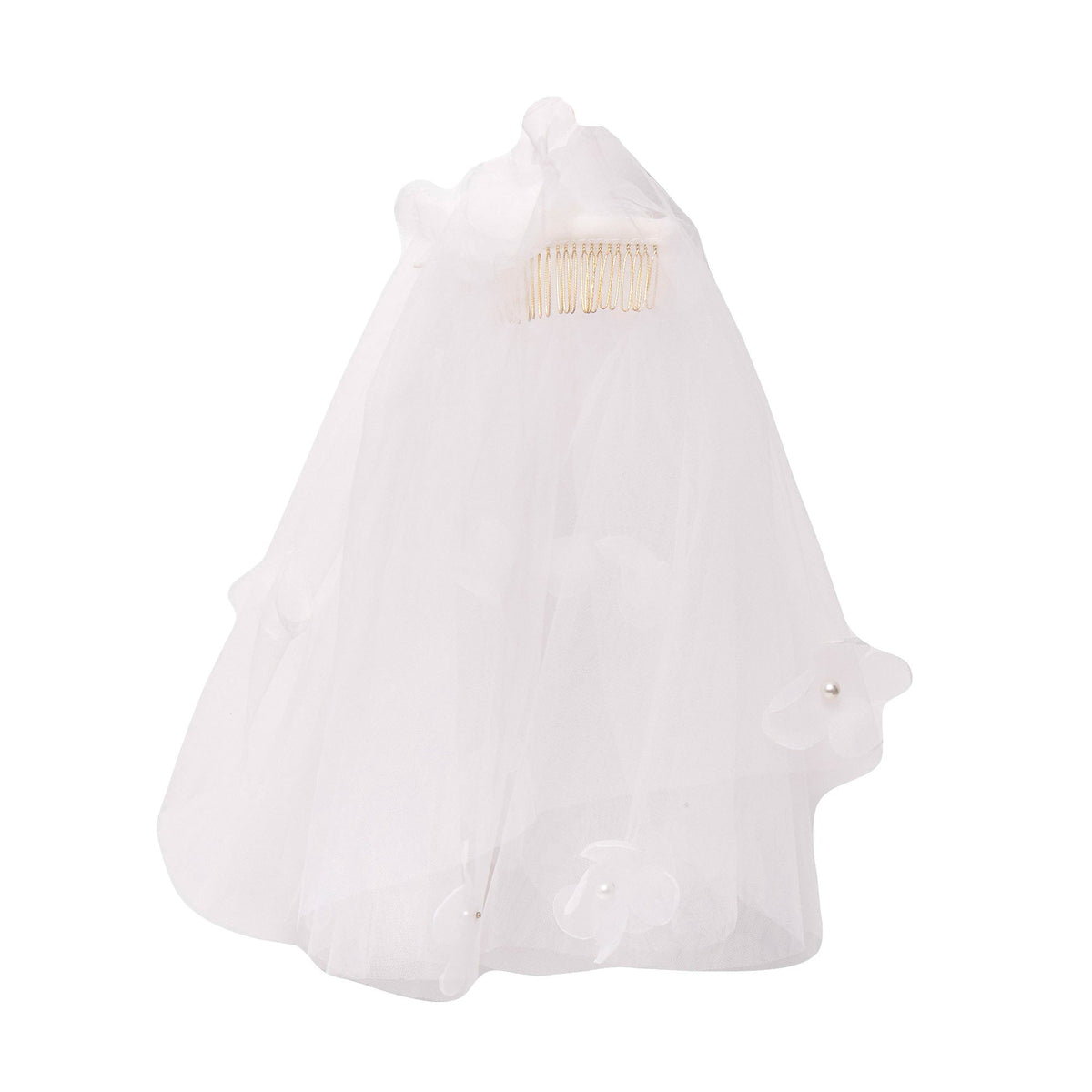 Lele Sadoughi HAIR ONE SIZE IVORY POPPY FLORAL VEIL COMB