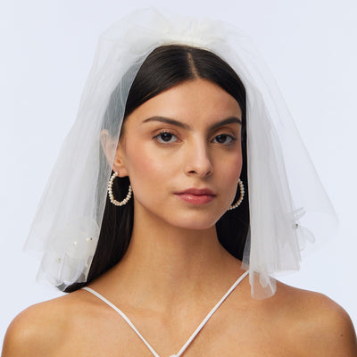 Lele Sadoughi HAIR ONE SIZE IVORY POPPY FLORAL VEIL COMB