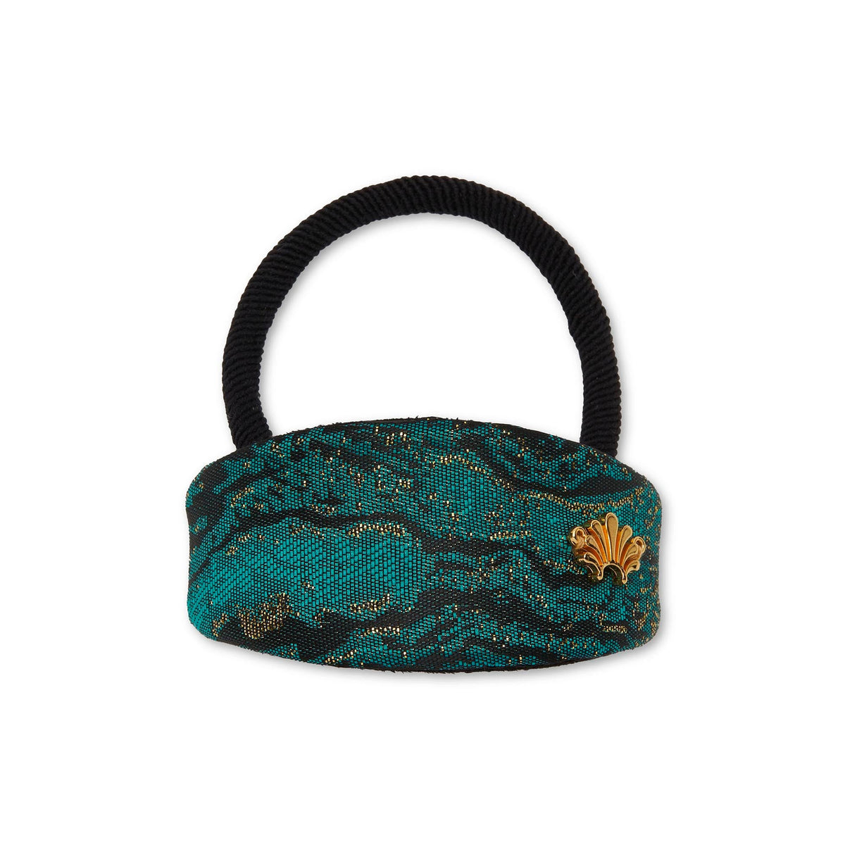 Lele Sadoughi HAIR ONE SIZE JADE GENIE FLORAL JACQUARD HAIR TIE
