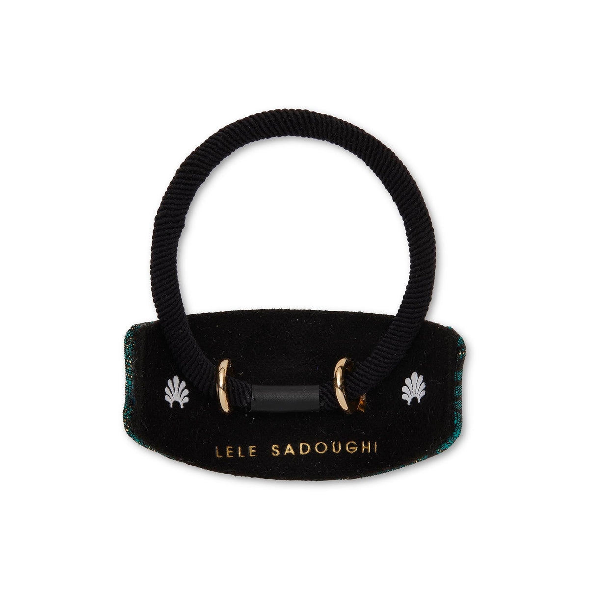 Lele Sadoughi HAIR ONE SIZE JADE GENIE FLORAL JACQUARD HAIR TIE