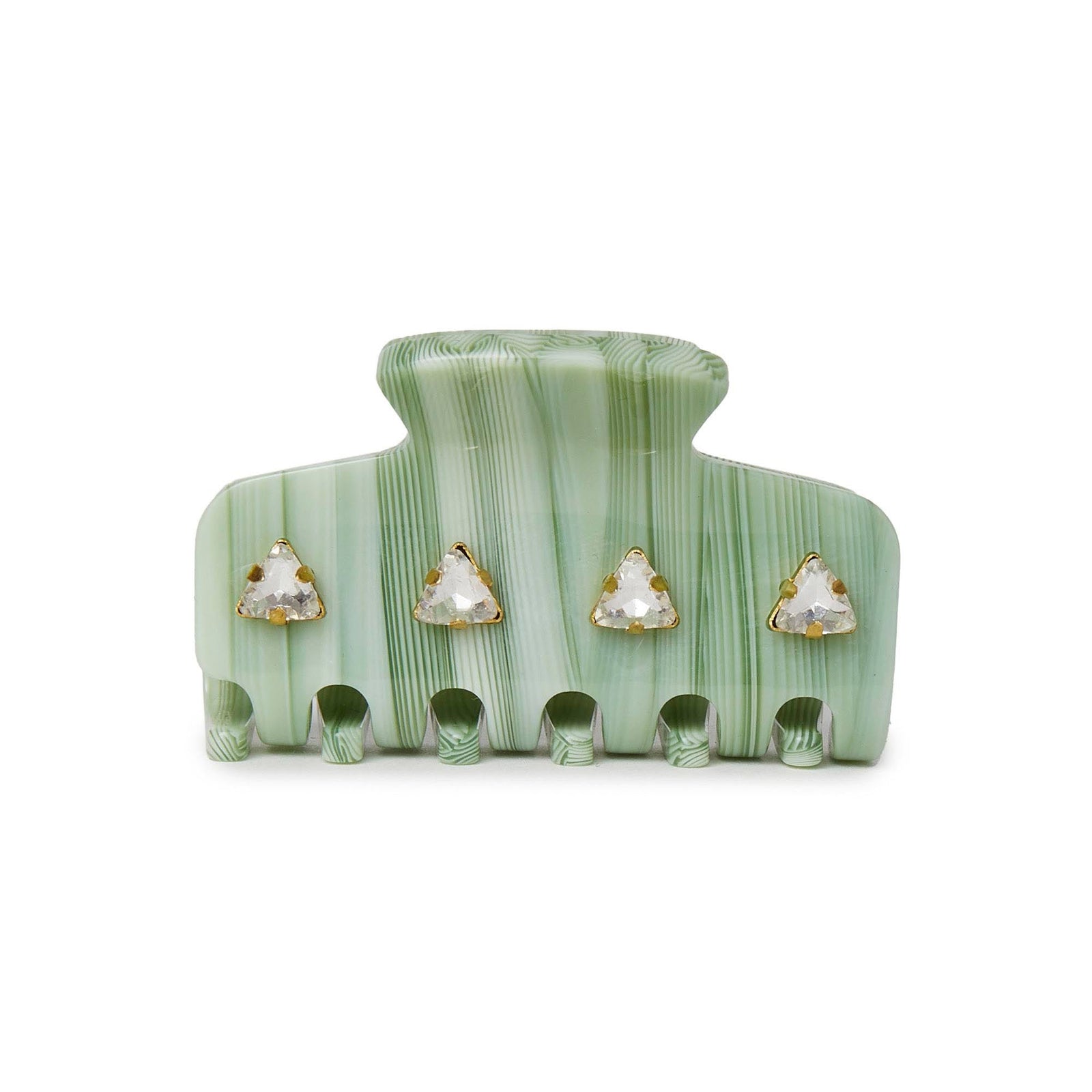 Lele Sadoughi HAIR ONE SIZE SAGE MINI CRYSTAL CLAW CLIP