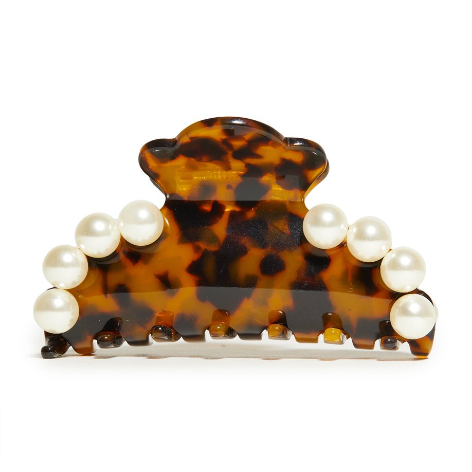 Lele Sadoughi HAIR ONE SIZE TORTOISE MEDIUM PEARL CLAW CLIP