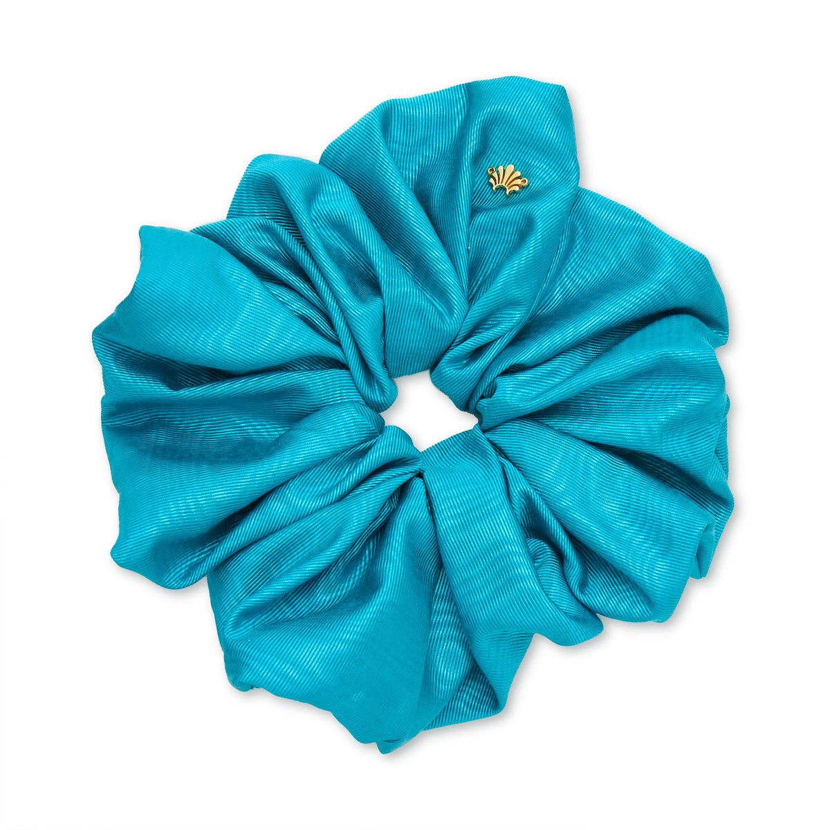 Lele Sadoughi HAIR ONE SIZE TURQUOISE ROMMY MOIRE OVERSIZED SCRUNCHIE