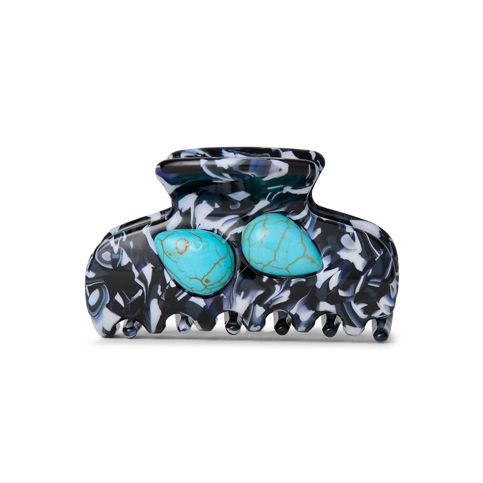 Lele Sadoughi HAIR ONYX TURQUOISE MINI MOI TOI CLAW CLIP