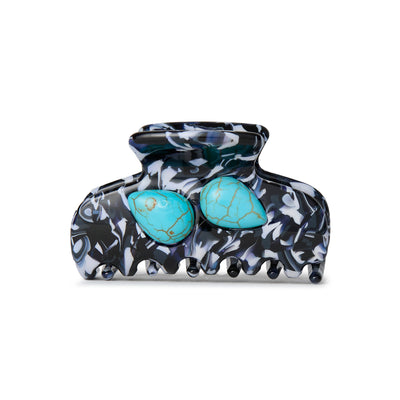 Lele Sadoughi HAIR ONYX TURQUOISE MINI MOI TOI CLAW CLIP