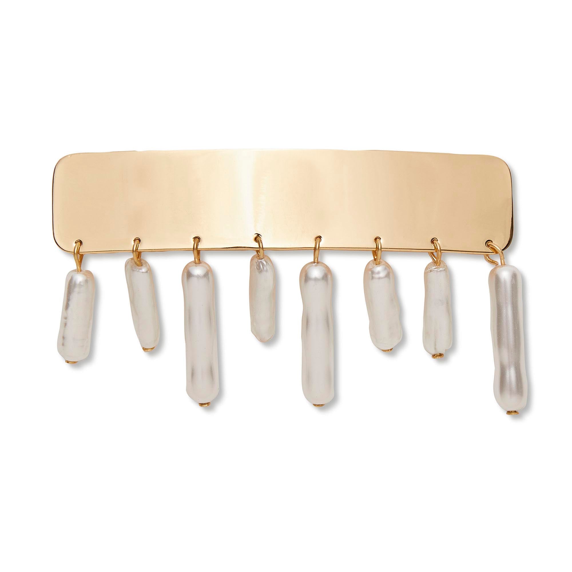 Lele Sadoughi HAIR PEARL DANGLING PEARL BARRETTE