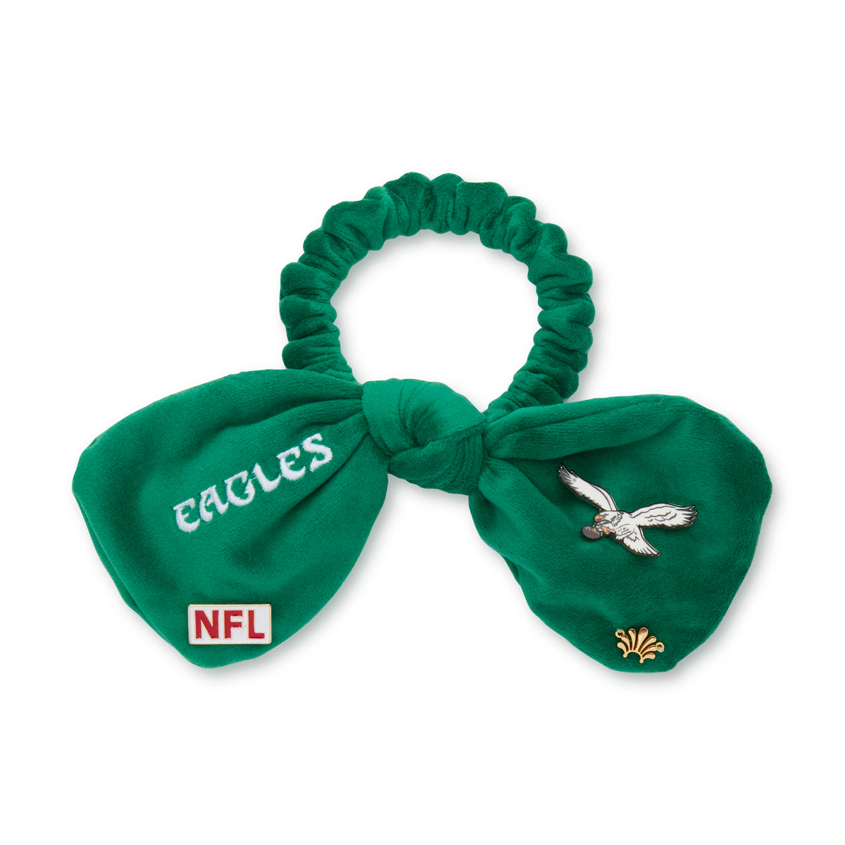 Lele Sadoughi HAIR PHILADELPHIA EAGLES LELE SADOUGHI X NFL CLASSIC BOW SCRUNCHIE