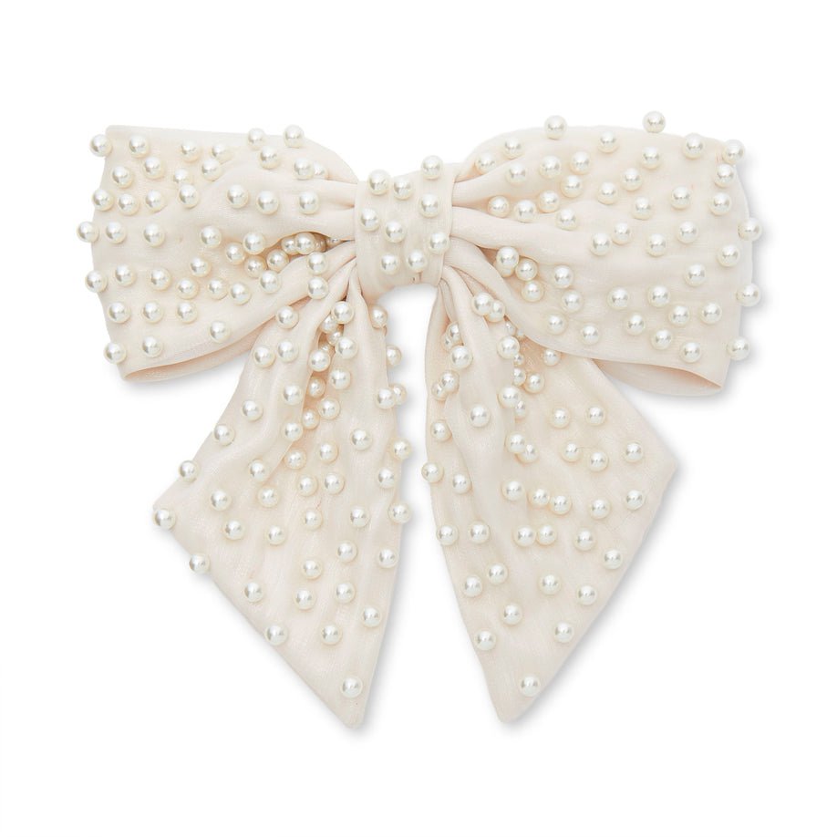 Lele Sadoughi HAIR *PRE-ORDER* IVORY NATALIA PEARL EMBELLISHED BOW BARRETTE