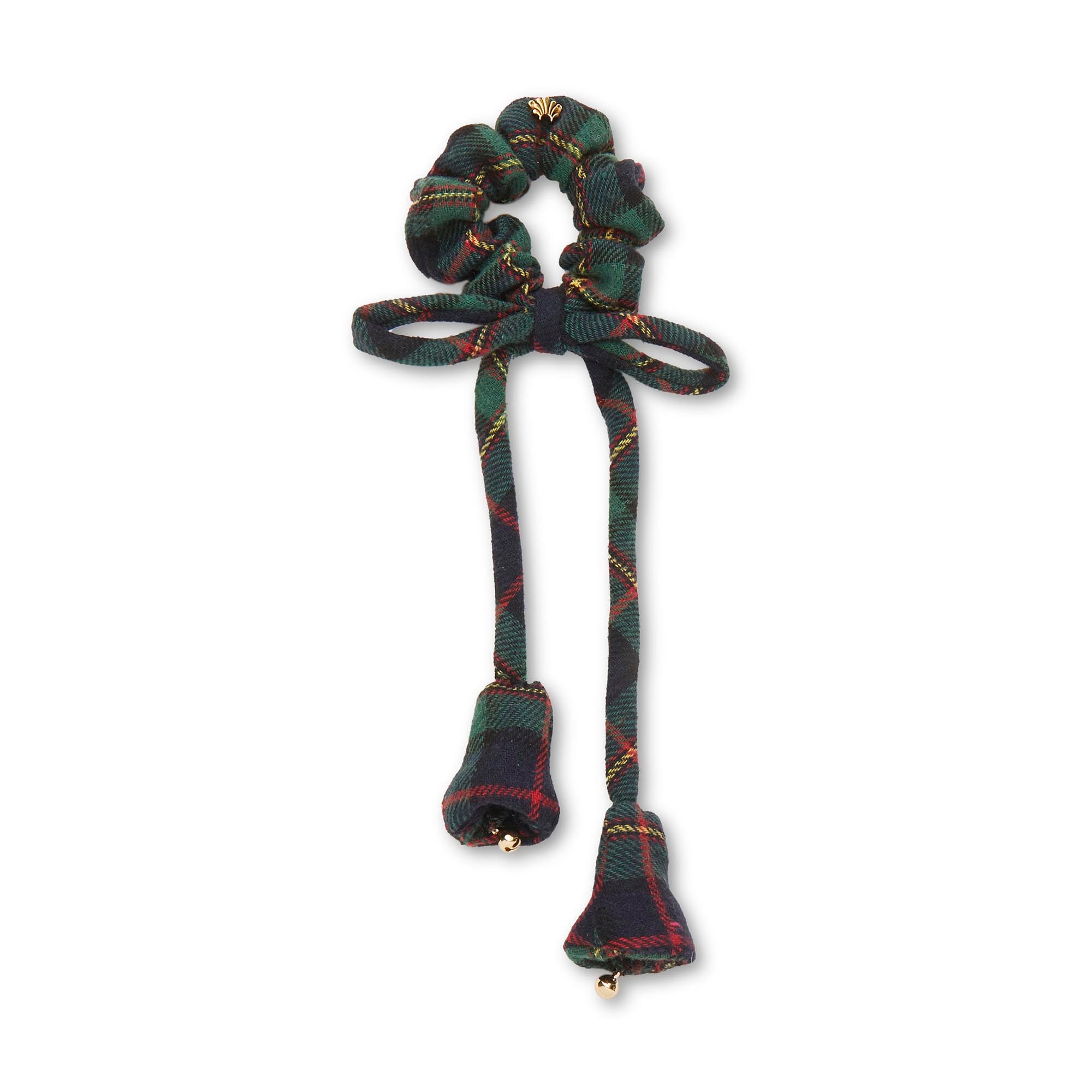 Lele Sadoughi HAIR PRESENT PLAID JINGLE BELL SCRUNCHIE