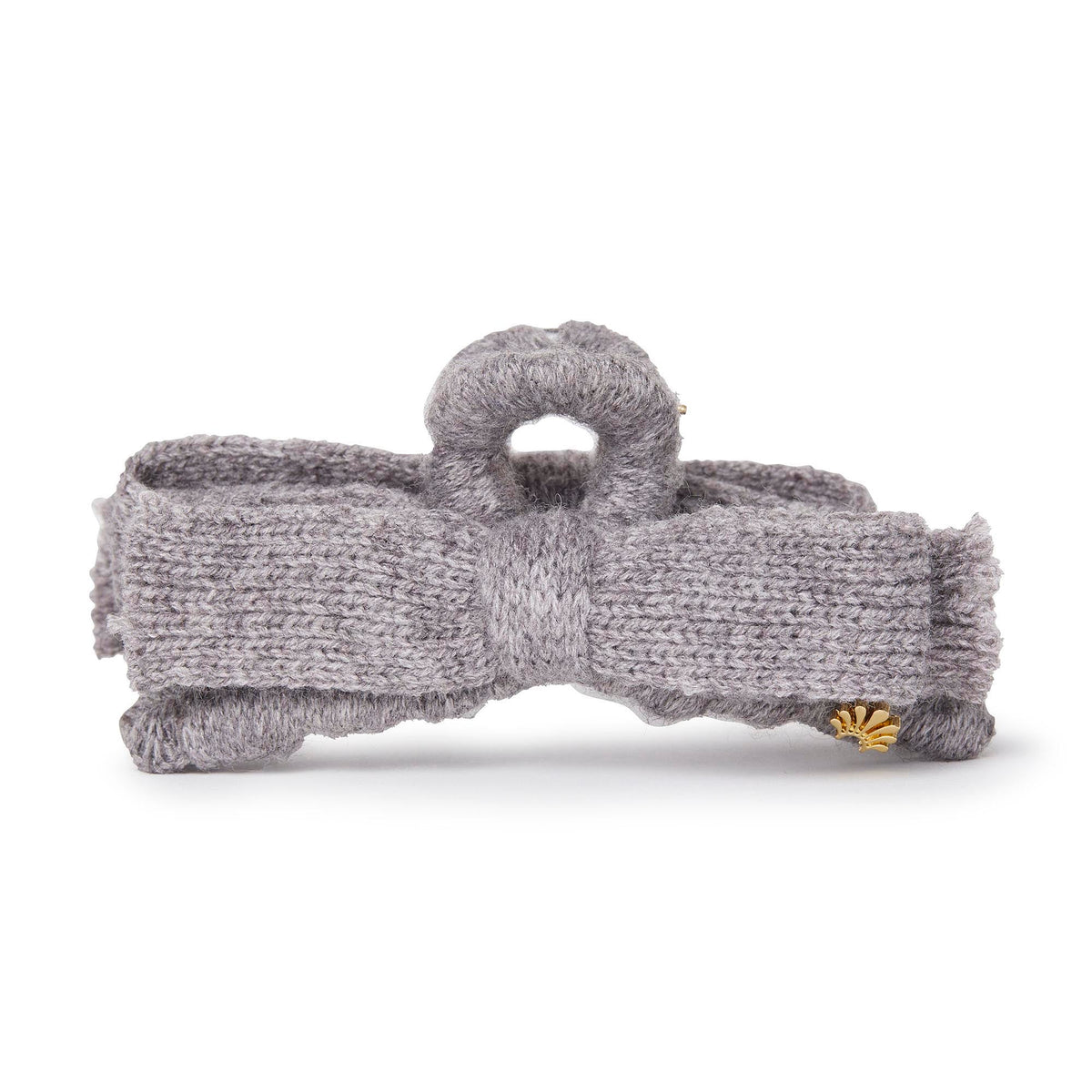 LELE SADOUGHI HAIR SLATE GRAY CABLE KNIT BOW CLAW CLIP