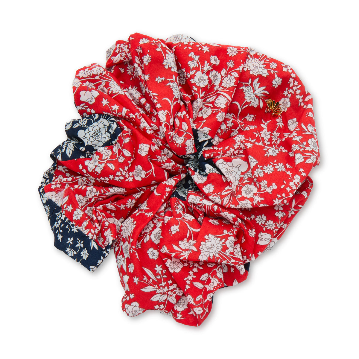 Lele Sadoughi HAIR SUMMER BLOOMS DOUBLE FACED AMERICANA LIBERTY OVERSIZED SCRUNCHIE