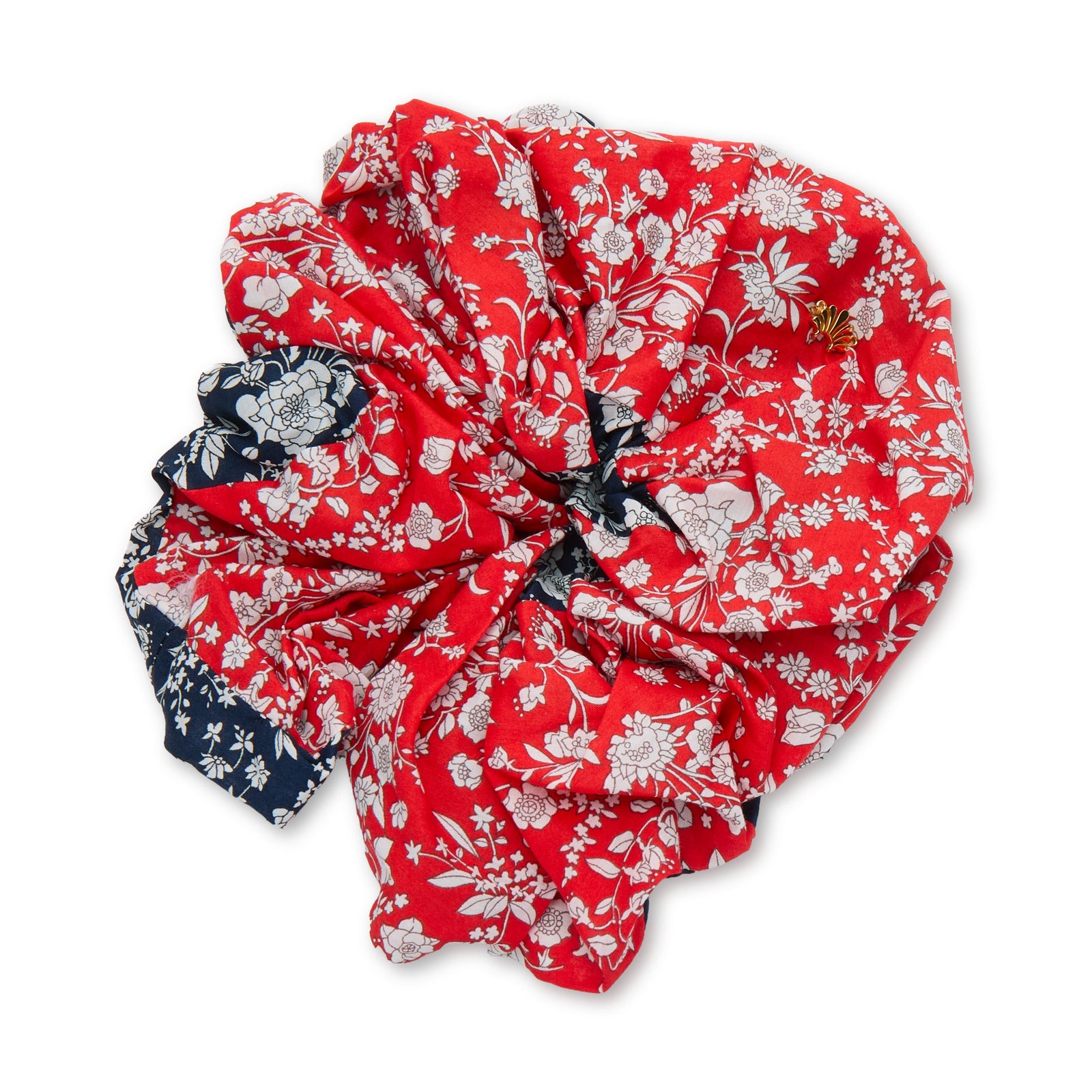 Lele Sadoughi HAIR SUMMER BLOOMS DOUBLE FACED AMERICANA LIBERTY OVERSIZED SCRUNCHIE