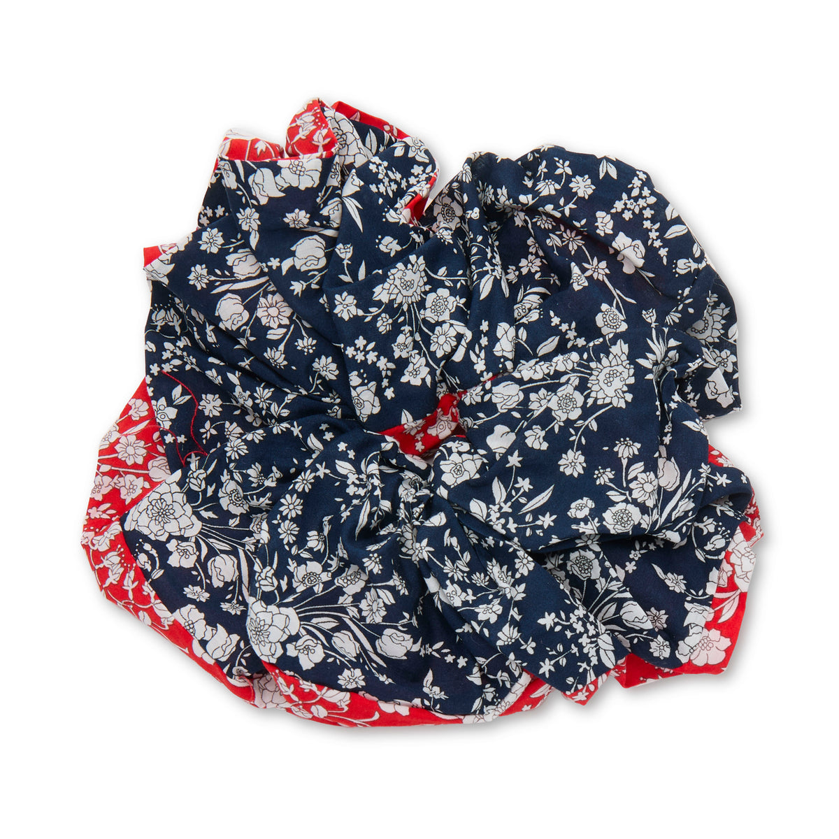 Lele Sadoughi HAIR SUMMER BLOOMS DOUBLE FACED AMERICANA LIBERTY OVERSIZED SCRUNCHIE