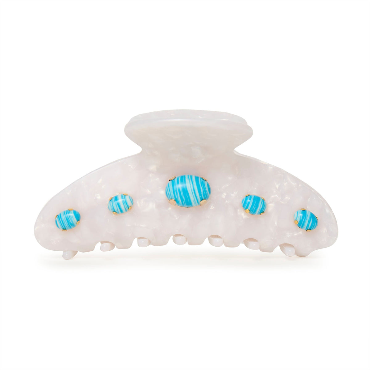 Lele Sadoughi HAIR TURQ PEARL LARGE CABOCHON CLAW CLIP