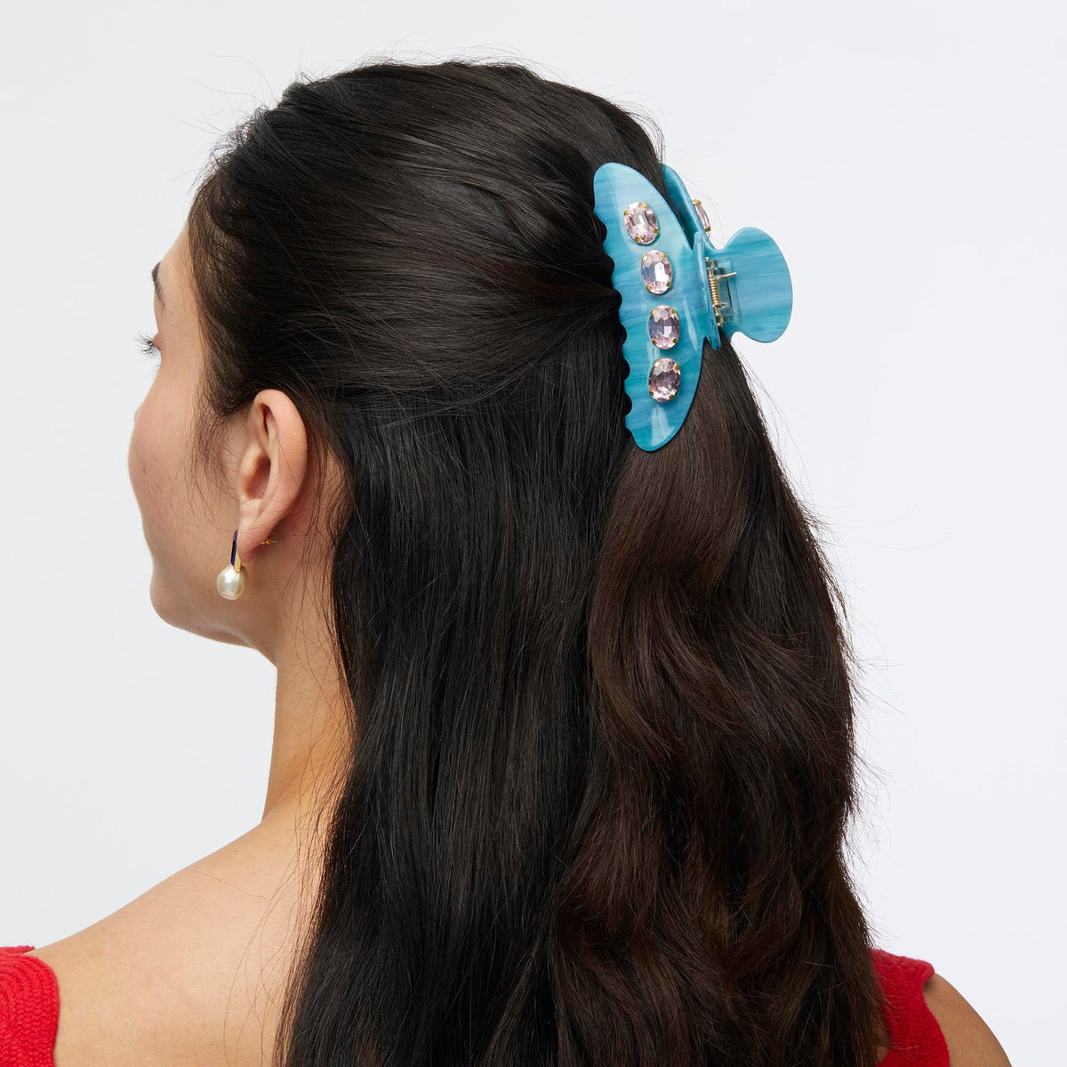 LELE SADOUGHI HARD HAIR AZURE LARGE CRYSTAL CLAW CLIP