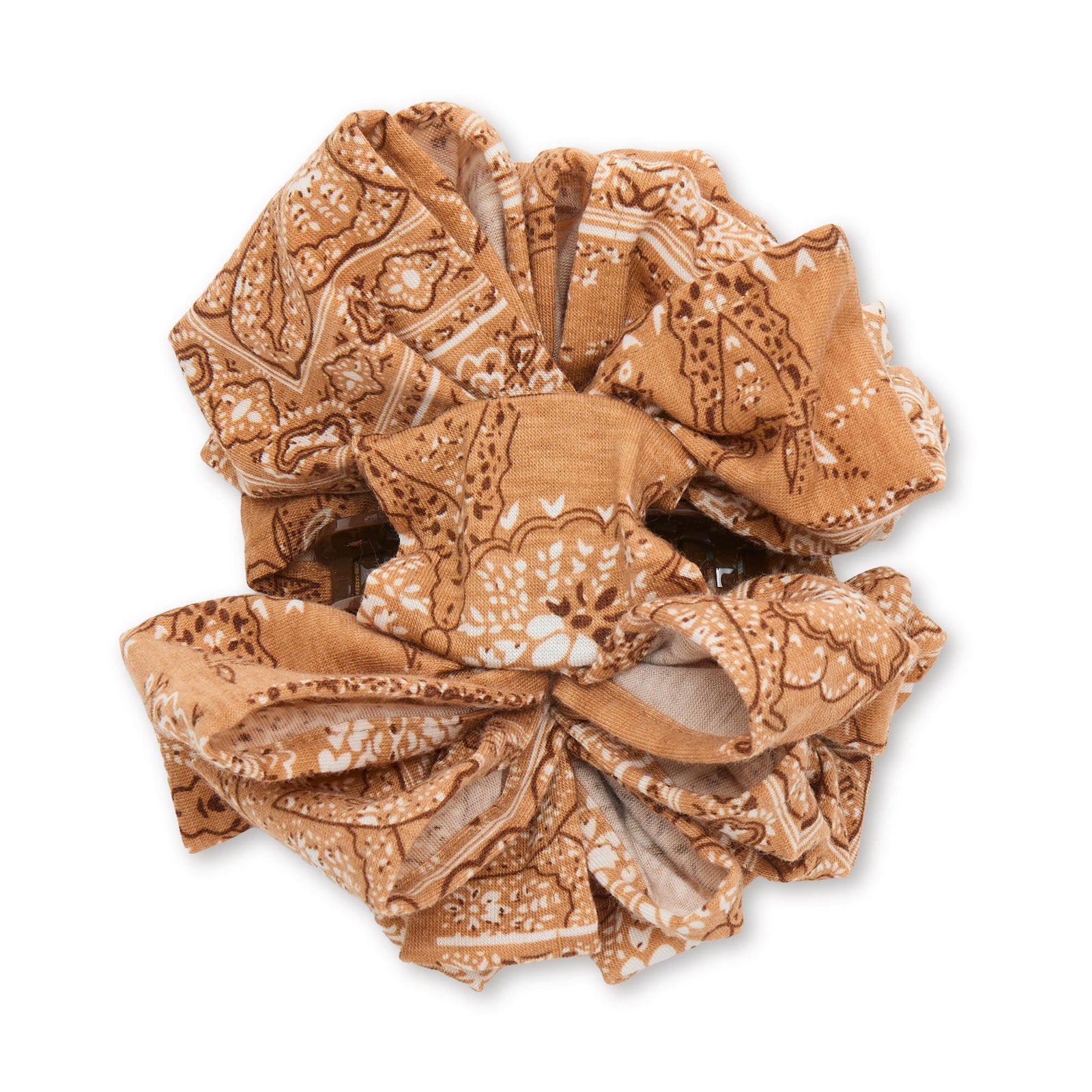 Lele Sadoughi HARD HAIR ONE SIZE SADDLE BROWN RITA BANDANA CLAW CLIP