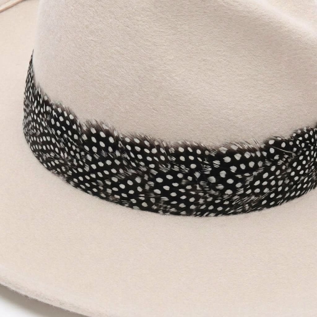 Lele Sadoughi HAT BLACK SPOTTED FEATHER HAT BAND