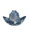 Lele Sadoughi HAT MIDNIGHT PLUME FABRIC COVERED COWBOY HAT
