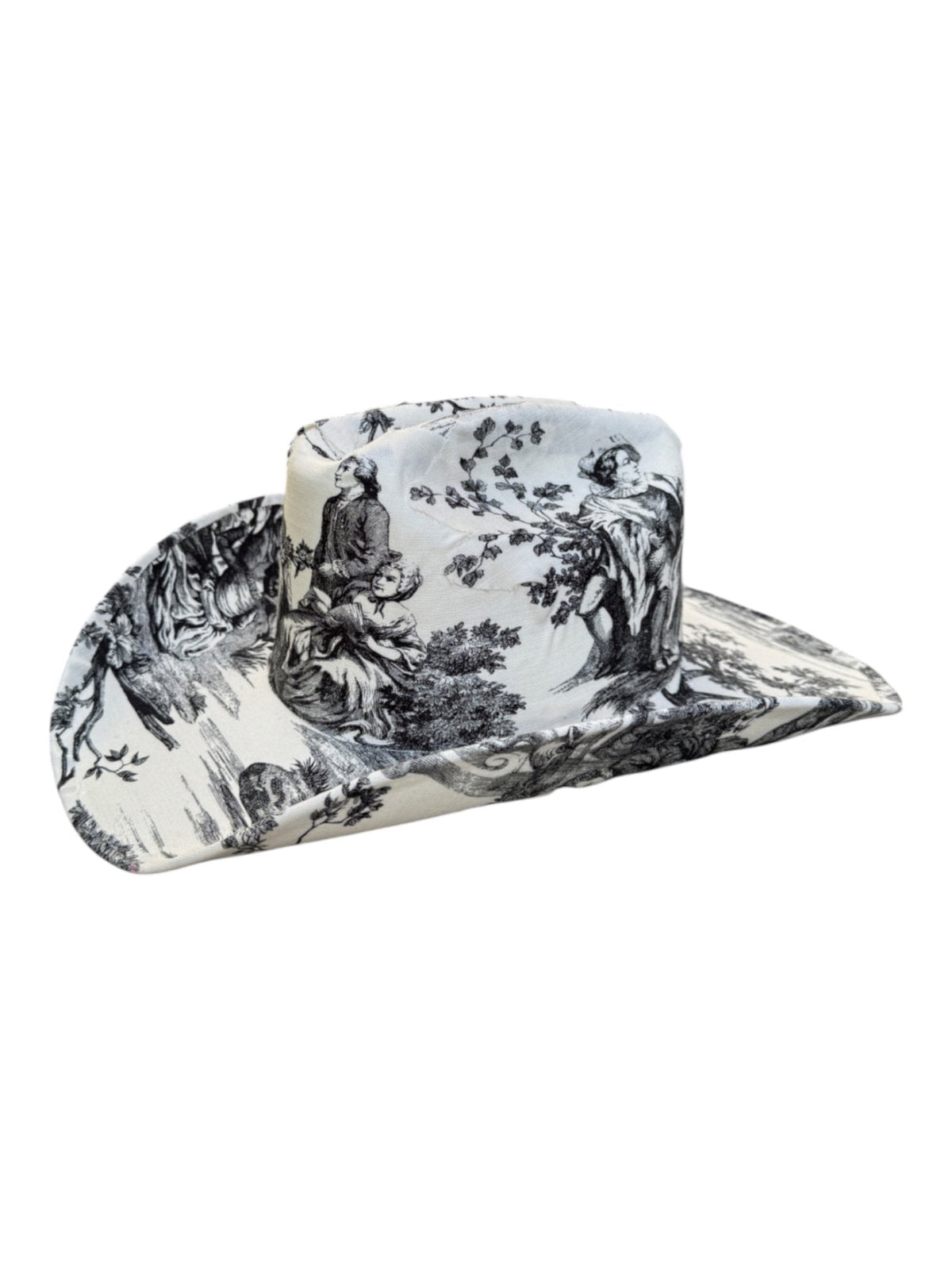 Lele Sadoughi HAT NOIR TOILE FABRIC COVERED COWBOY HAT