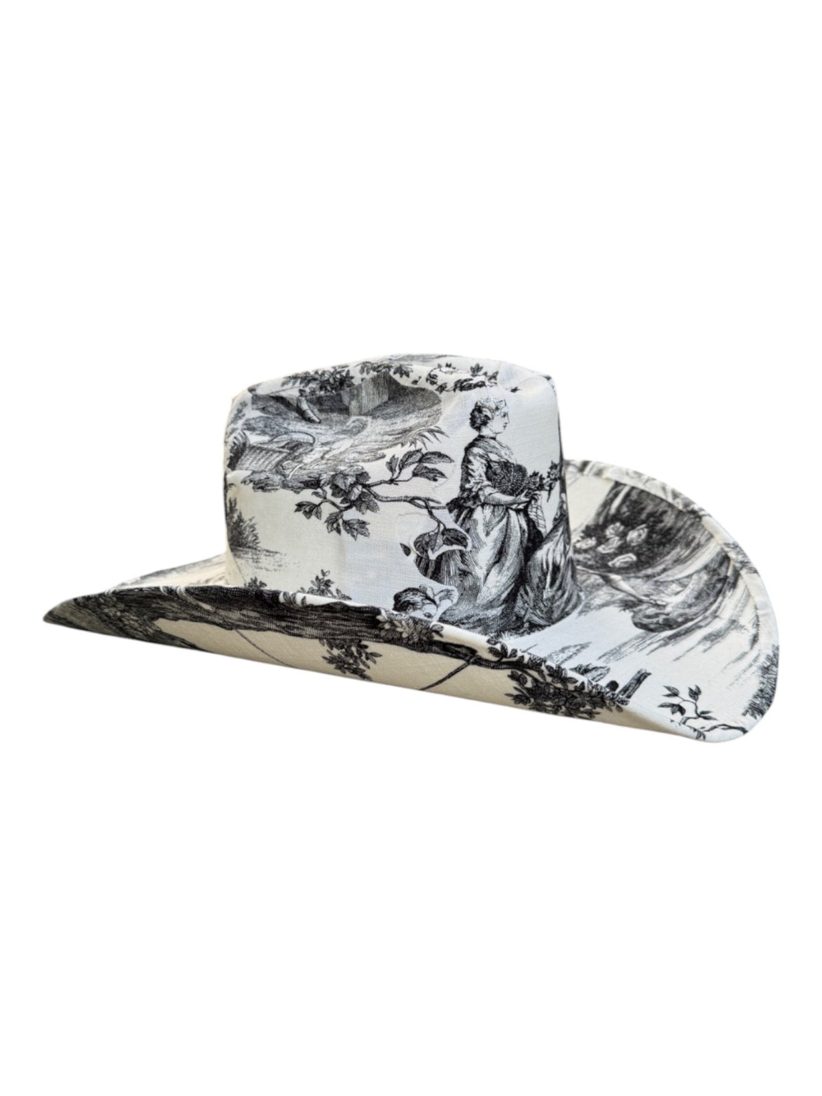Lele Sadoughi HAT NOIR TOILE FABRIC COVERED COWBOY HAT