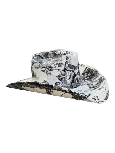 Lele Sadoughi HAT NOIR TOILE FABRIC COVERED COWBOY HAT