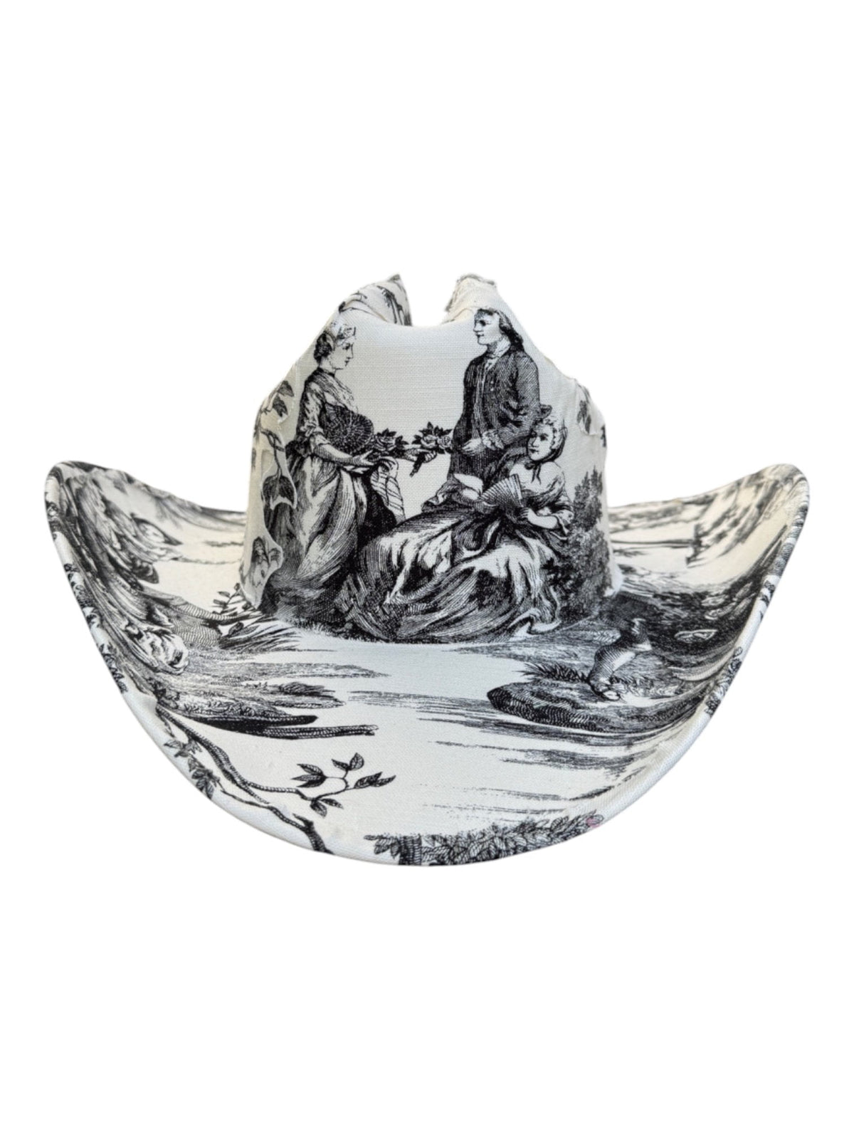 Lele Sadoughi HAT NOIR TOILE FABRIC COVERED COWBOY HAT