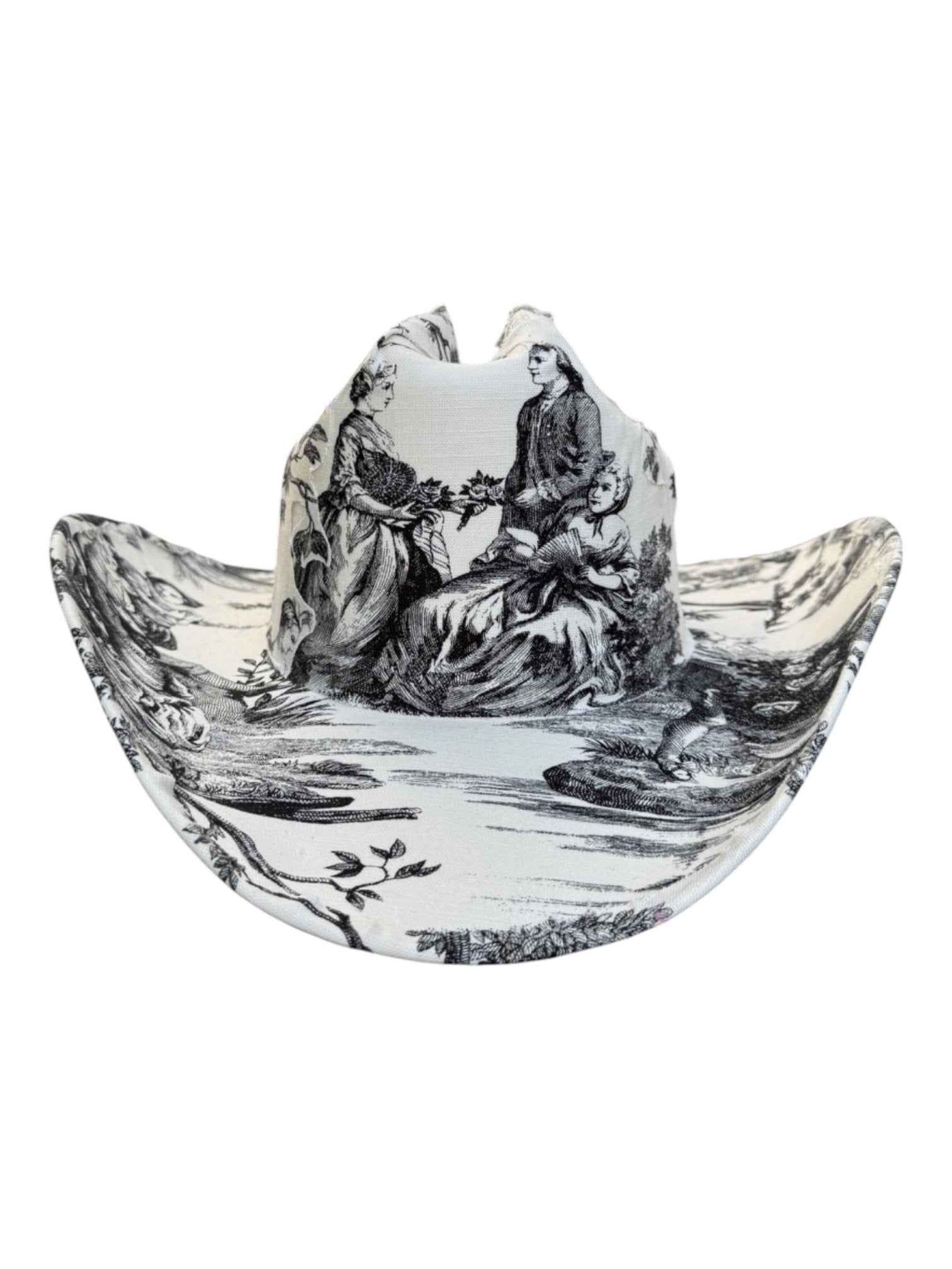 Lele Sadoughi HAT NOIR TOILE FABRIC COVERED COWBOY HAT