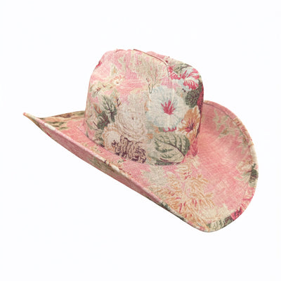 Lele Sadoughi HAT ROSEWATER FABRIC COVERED COWBOY HAT