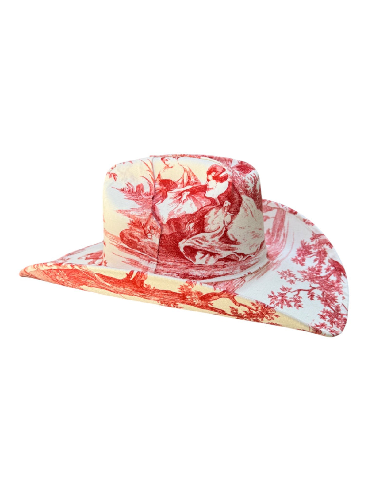 Lele Sadoughi HAT ROUGE TOILE FABRIC COVERED COWBOY HAT