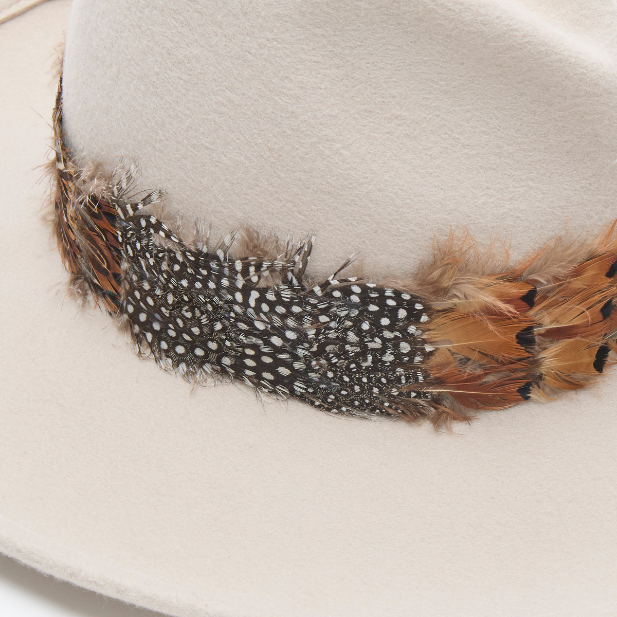 Lele Sadoughi HATS ALMOND FEATHER HAT BAND