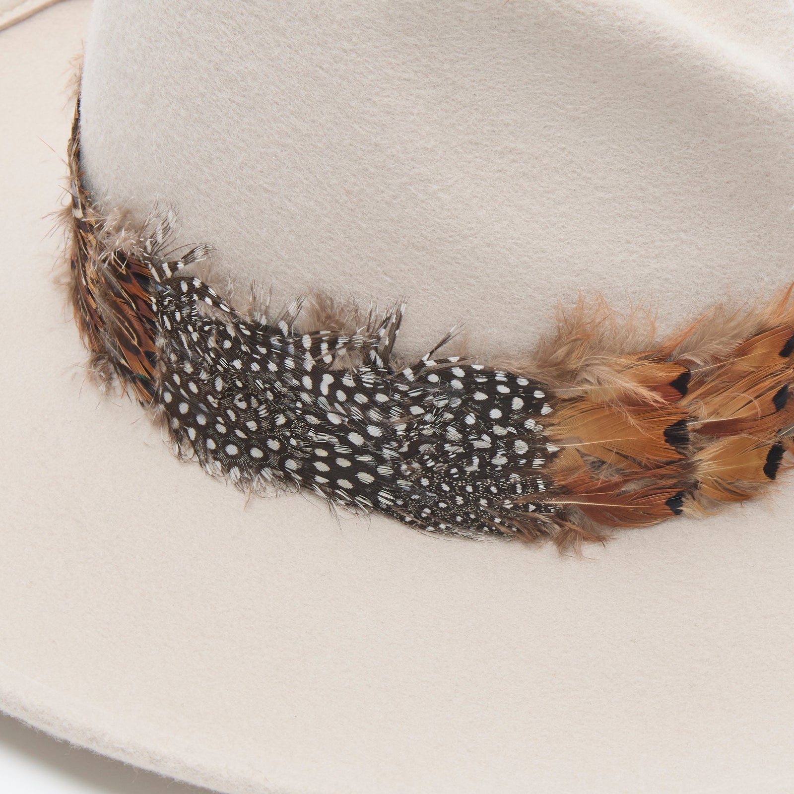 Lele Sadoughi HATS ALMOND FEATHER HAT BAND