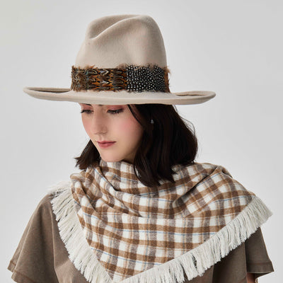 Lele Sadoughi HATS ALMOND FEATHER HAT BAND