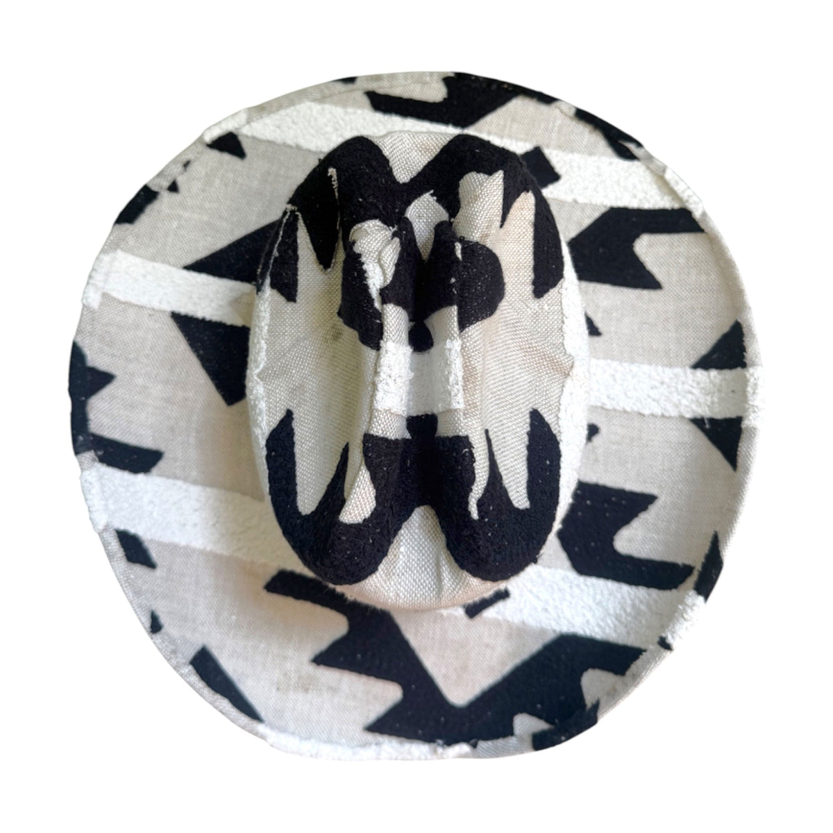 Lele Sadoughi HATS BLACK WHITE FABRIC COVERED COWBOY HAT