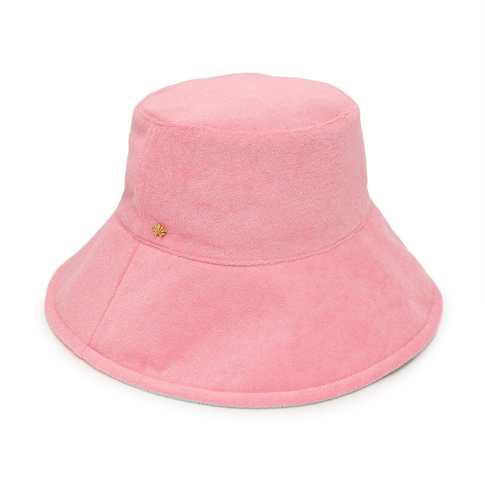 Lele Sadoughi HATS CORAL SEA REVERSIBLE TERRY LONG BRIM BUCKET HAT