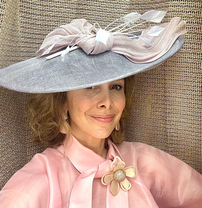 Lele Sadoughi HATS DUSTY ROSE BLANCHE FASCINATOR