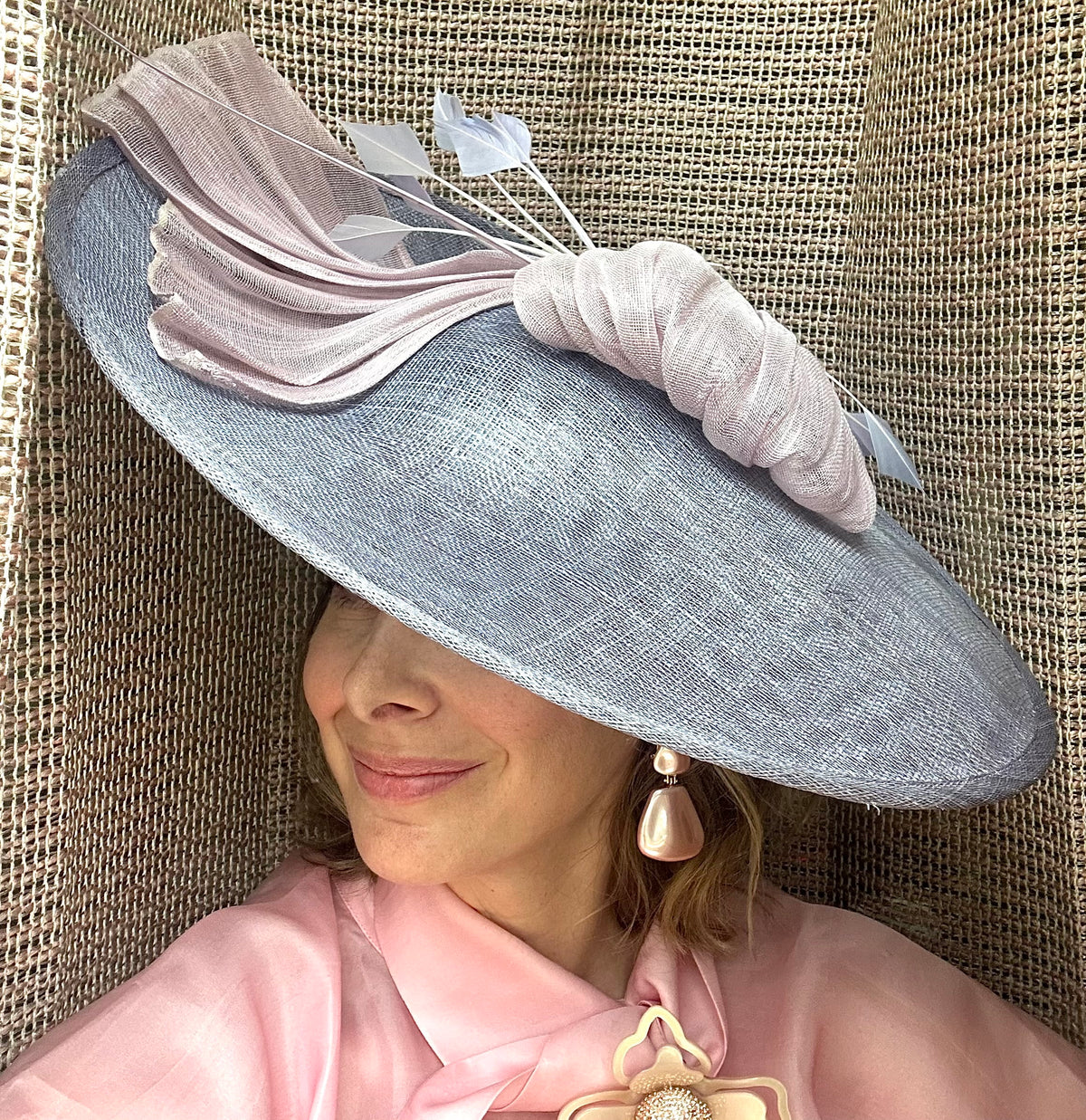 Lele Sadoughi HATS DUSTY ROSE BLANCHE FASCINATOR