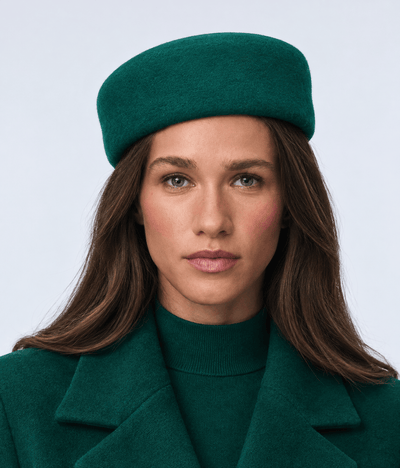 LELE SADOUGHI HATS EMERALD WOOL FELT PILLBOX HAT