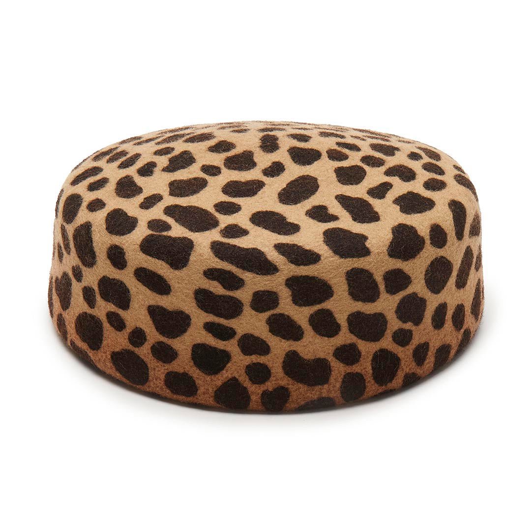 ESPRESSO LEOPARD PILLBOX HAT