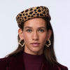 Lele Sadoughi HATS ESPRESSO LEOPARD PILLBOX HAT
