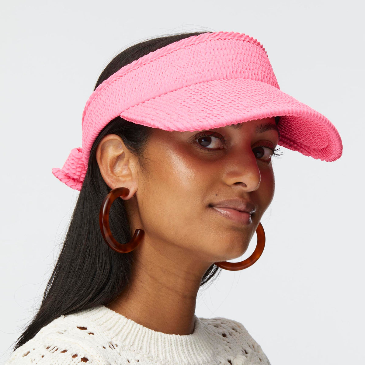 LELE SADOUGHI HATS FLAMINGO SWIMMER BOW TIE VISOR