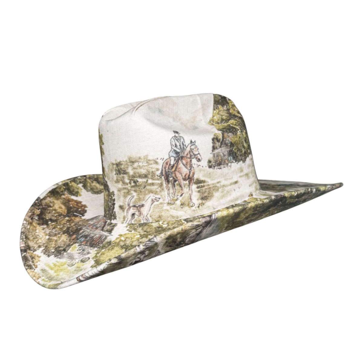 Lele Sadoughi HATS FOREST LANDSCAPE FABRIC COVERED COWBOY HAT