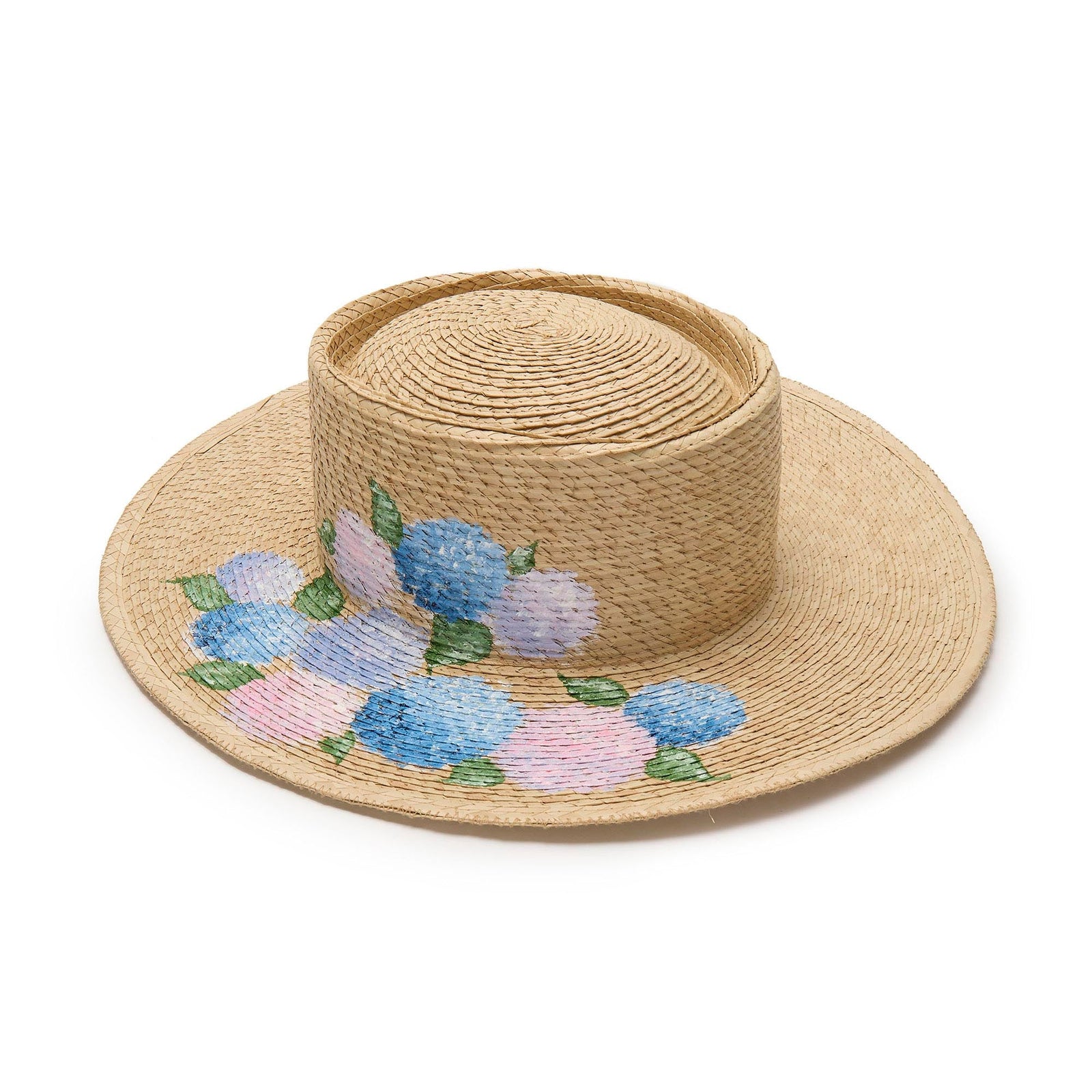 Lele Sadoughi HATS HAND PAINTED HYDRANGEA MICHELLE STRAW HAT