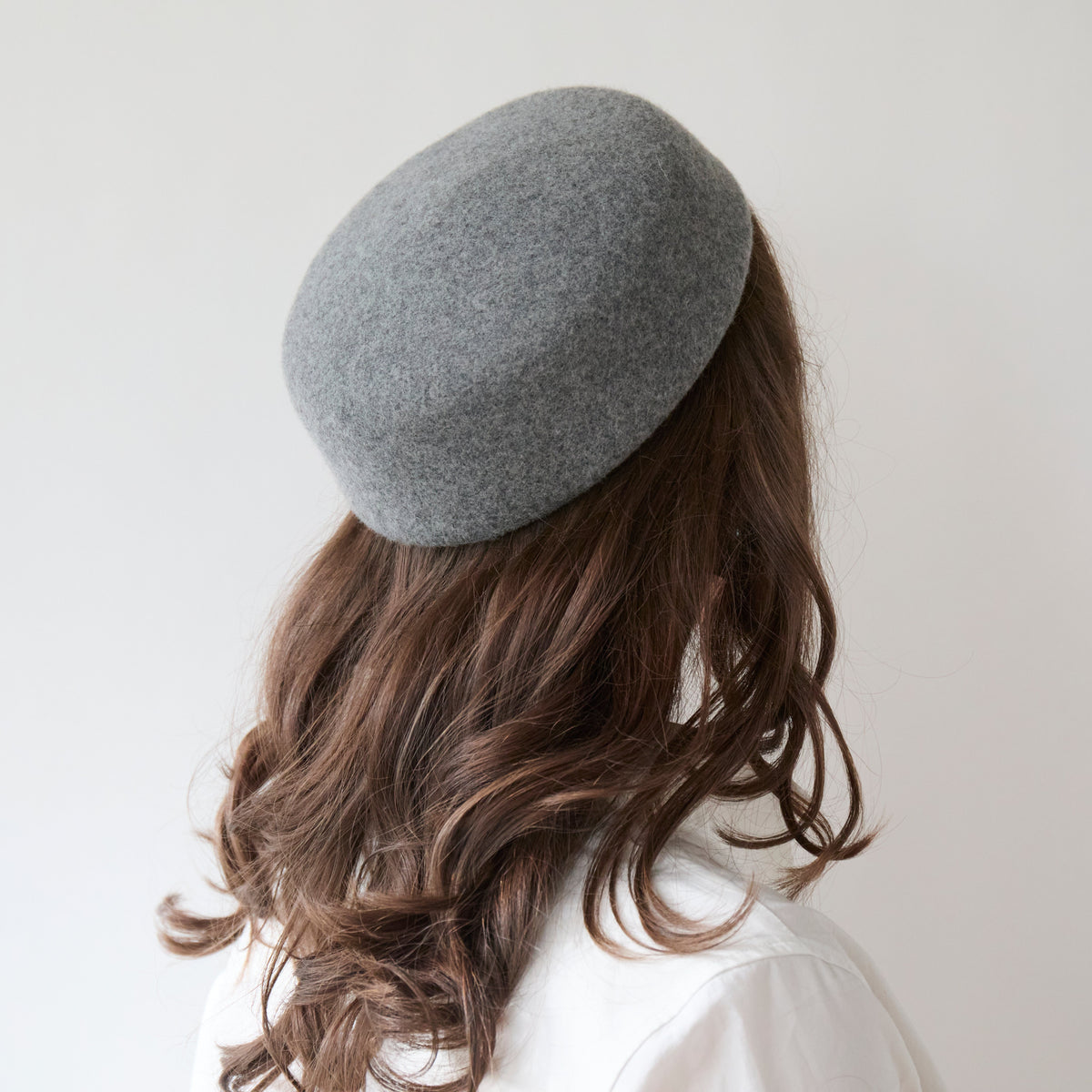 Lele Sadoughi HATS HEATHER GREY WOOL FELT PILLBOX HAT