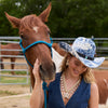 Lele Sadoughi HATS INDIGO TOILE FABRIC COVERED COWBOY HAT